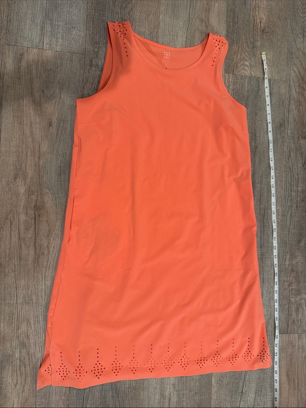 Title Nine Orange Laser-Cut Hem Sleeveless Dress